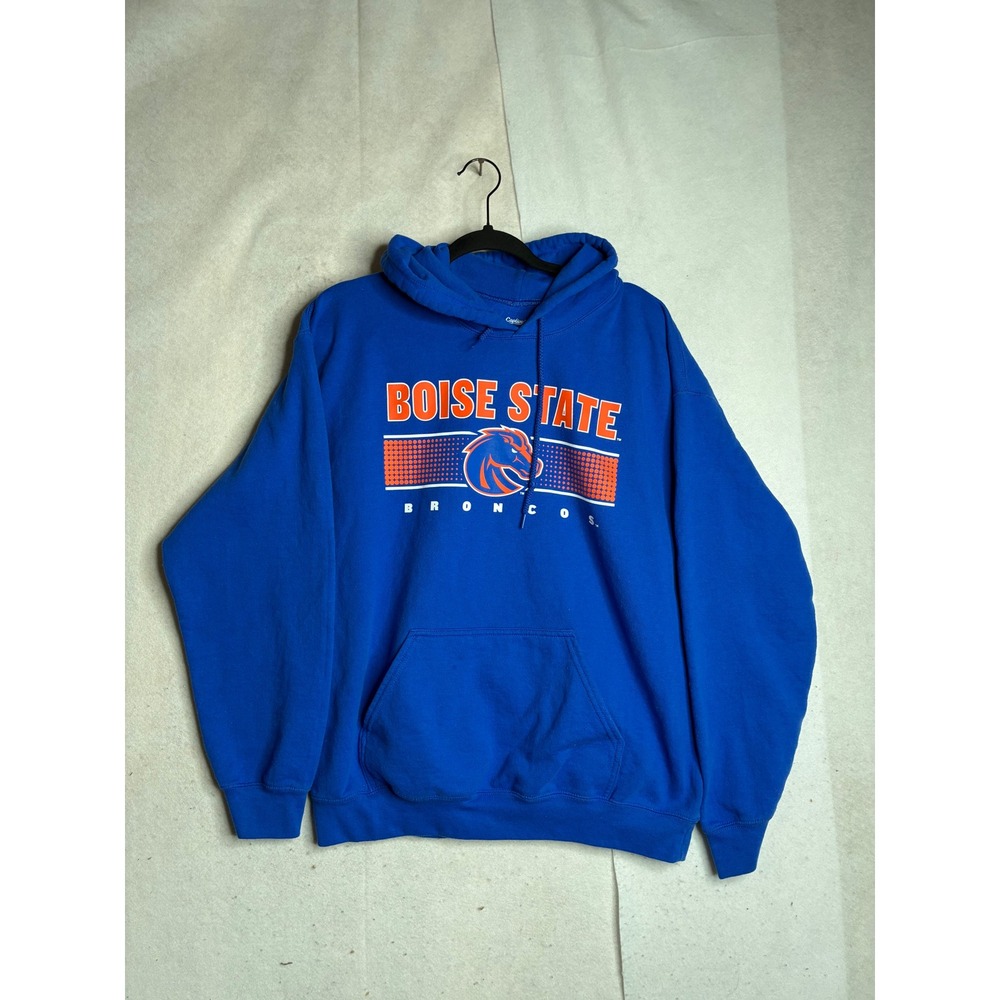 Captivating Boise State Broncos Hoodie Mens Large Blue Orange NCAA Sweatshirt